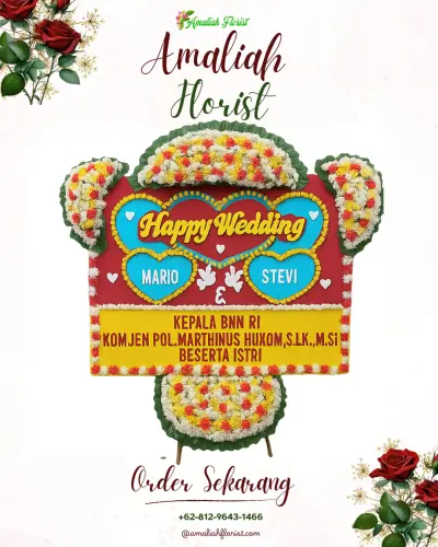 Karangan Papan Bunga Pernikahan di Krsakageng